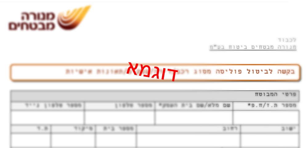 ביטול ביטוח נסיעות מנורה